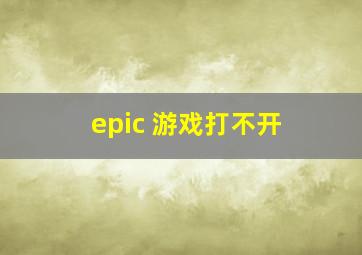 epic 游戏打不开